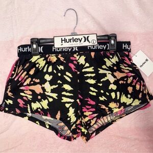 NWT Hurley Women's Black Tie-Dye Sleep Shorts SIZE M